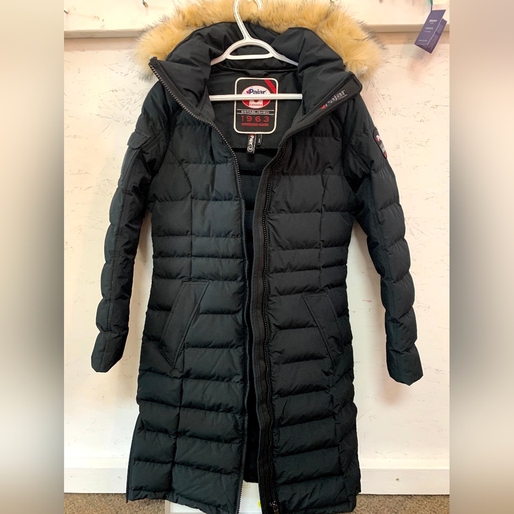 Pajar Long Puffer Parka with Faux Fur Trim